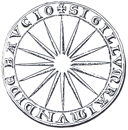sceau de Raymond II de Baux, mort en 1236; source: Histoire de la maison des Baux; G. Noblemaire; 1913